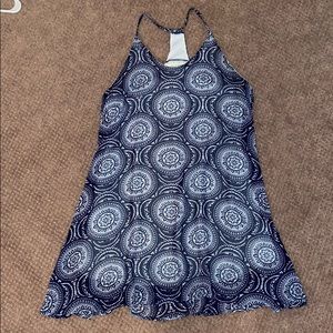 Blue and white patterned sundress